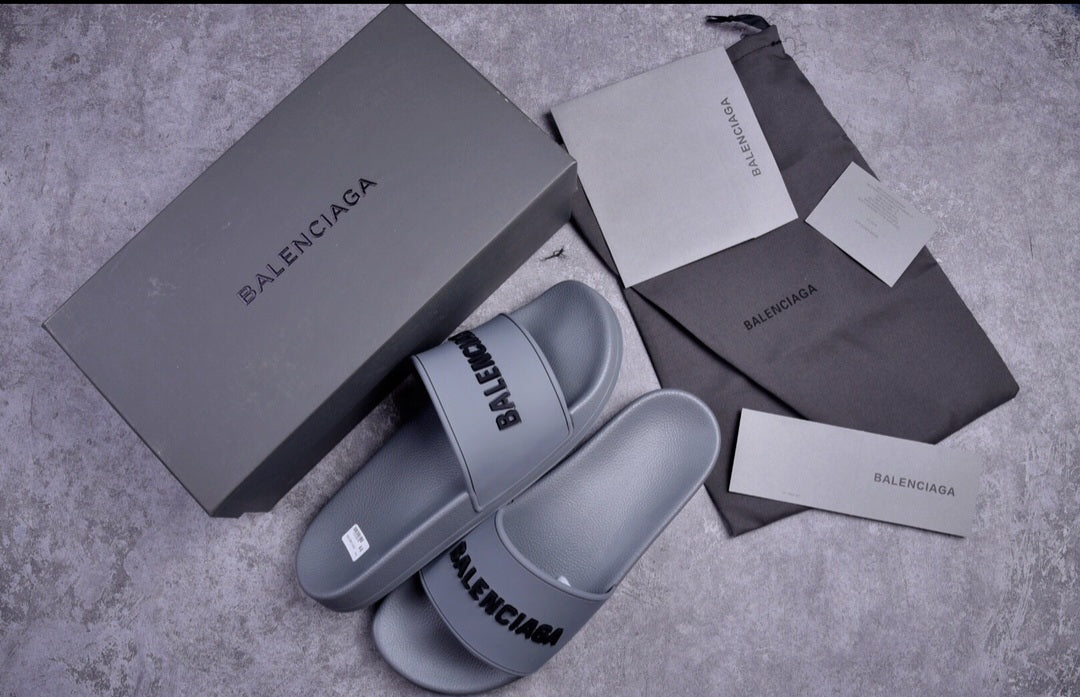 New Balenciaga Slides (Grey)